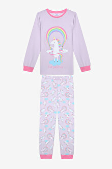 Kız Çocuk Playful Unicorn 2li Çok Renkli Pijama Takımı_1