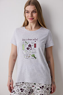 Salad Gri Pantolon Pijama Takımı_1