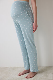 Mama Printed Mint Pantolon Pijama Altı