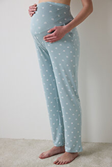Mama Printed Mint Pantolon Pijama Altı_1