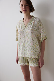 Iris Floral Tişört Çok Renkli Pijama Üstü