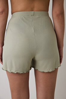 Bloom Solid Haki Şort Pijama Altı_1