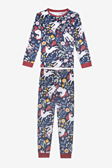 Kız Çocuk Dark Forest Mavi Pijama Takımı