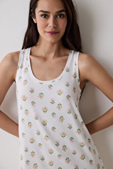 Bloom Printed Açık Yeşil Gecelik_1
