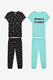 Erkek Çocuk Bubble 2li Çok Renkli Pijama Takımı