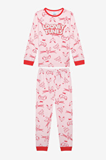 Kız Çocuk Pinky Looney Çok Renkli Pijama Takımı