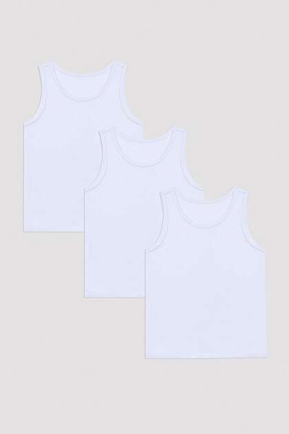 Optik Beyaz Erkek Çocuk W Basic Kalın Askılı 3'lü Atlet