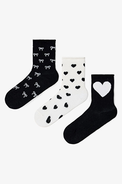 Love Bows Girls Bow-Tie Cotton 4-Pack Socket Socks