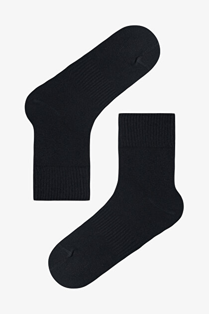 Siyah Erkek Rahat Bilek Lastikli Basic Pamuklu Soket Çorap