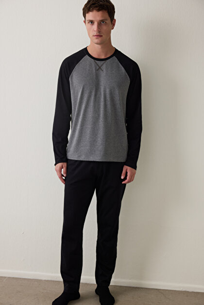 Lacivert Erkek Uzun Kollu Pijama Takımı