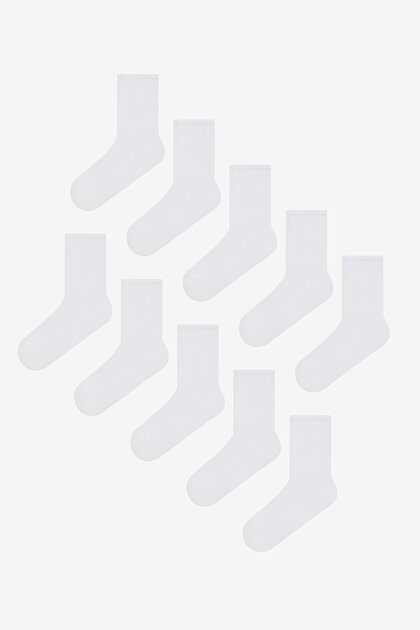 Basic Tennis Beyaz 10lu Soket Çorap