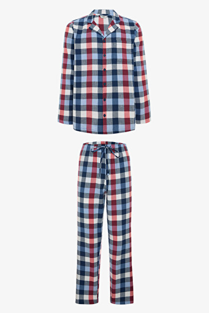 Ekose Erkek Gömlek Pijama Takımı