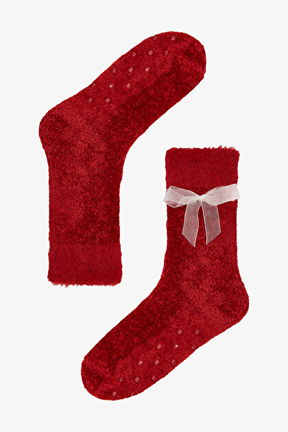 Kırmızı Joyous Kadife Ev Patiği