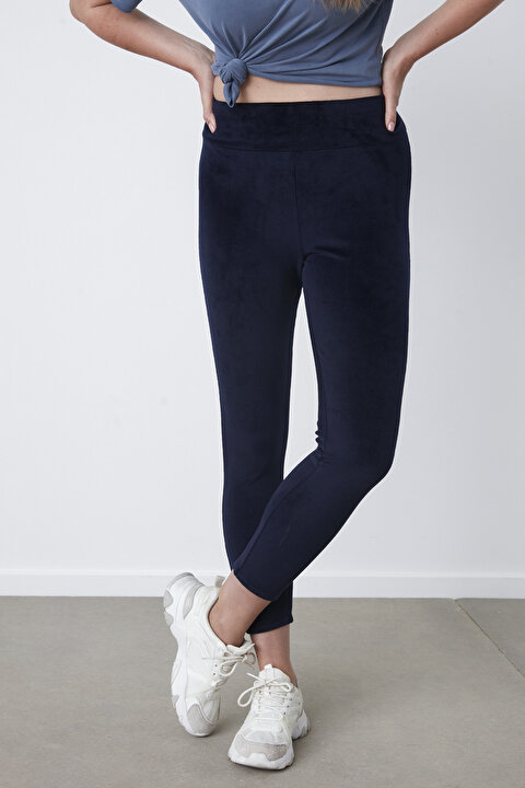Lacivert New Velvet Tayt - 6