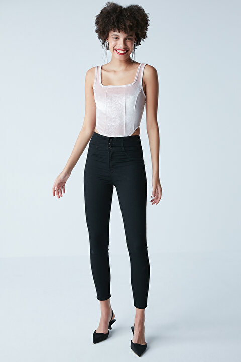 Shiny Square Neck Velvet Bodysuit - 3