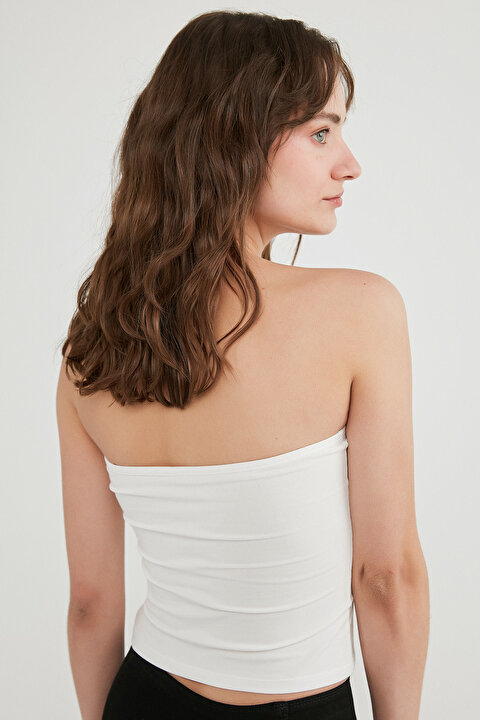 Beyaz Tube Top Üst - 3