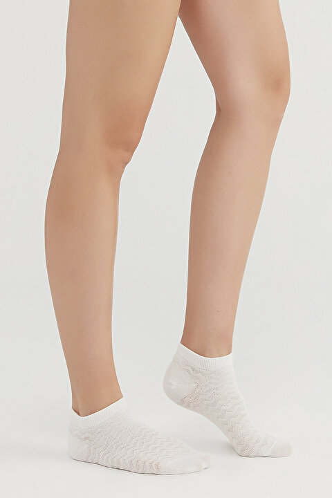 Çok Renkli Zigzag 4lü Patik Çorap - 3