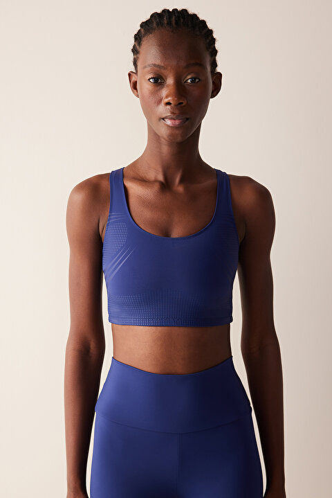 Fitsense Lycra Navy Sports Bra