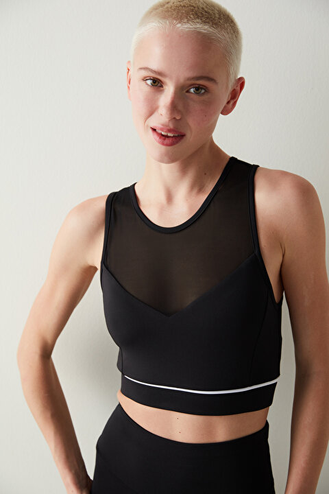 Mesh Detailed Sports Bra - 3