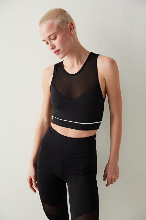 Mesh Detailed Sports Bra - 4