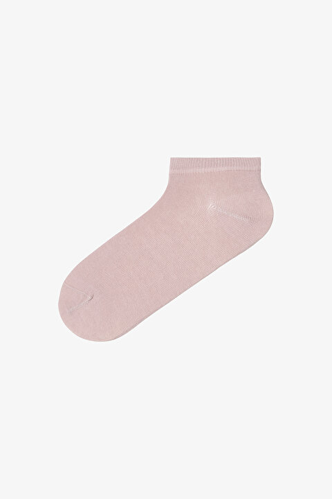 5 Çift Pamuklu Çizgili Patik Çorap - 3