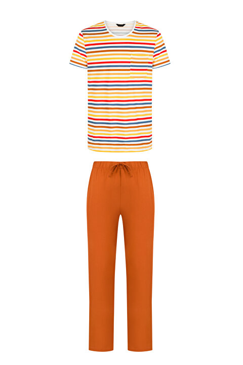 Colorful Stripe SS Pantalon Takımı - 5