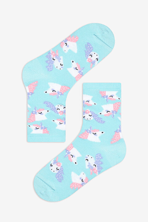 Girls Prety Unicorn 4in1 Multi Colour Socket Socks - 5