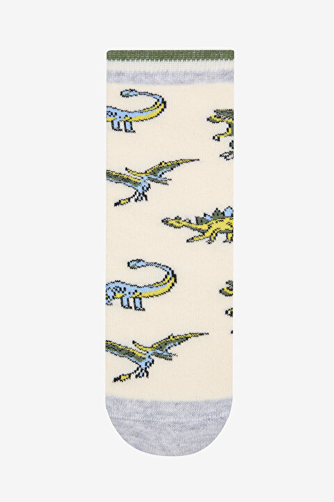Erkek Çocuk Dinosaur Age 4lü Çok Renkli Soket Çorap - 3