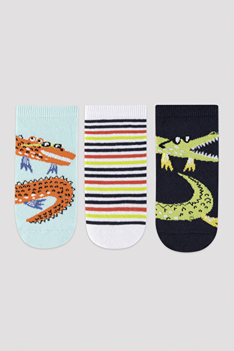 Boys Safari 3in1 Liner Socks - 3