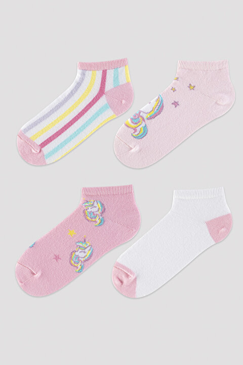 Girls Unicorn Printed 4in1 Liner Socks - 5