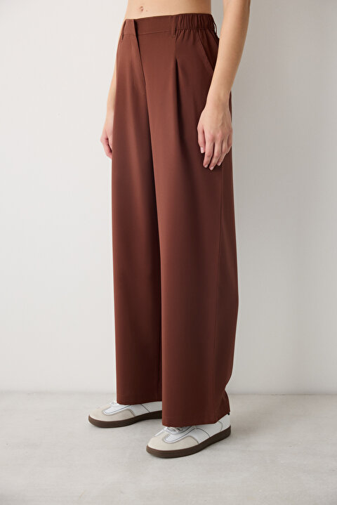 【SATIIIZ】Fedin Pintuck Wide Cotton Pants Dus Side Folding Pintuck Wide Cotton Pants - WONDER WONDER