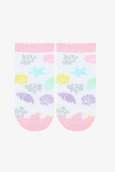 Kız Çocuk Mermaid Çok Renkli 4lü Patik Çorap - 4