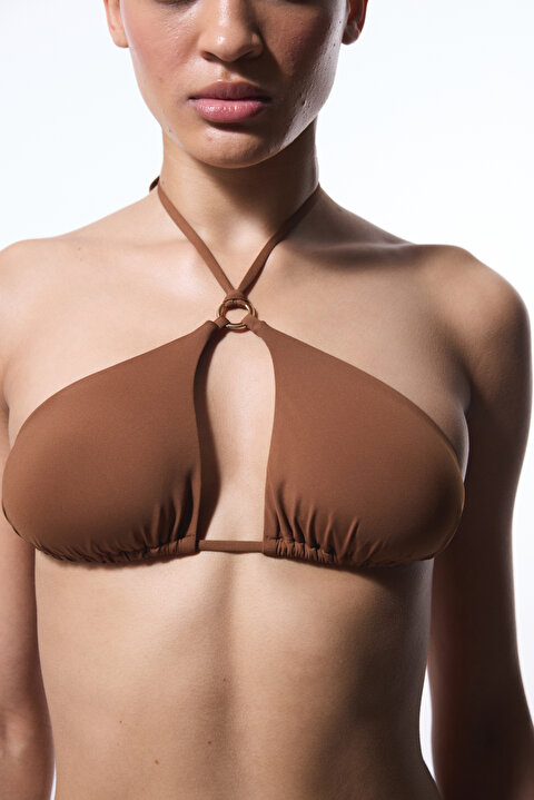 Kahverengi Libby Üçgen Bikini Üstü - 4
