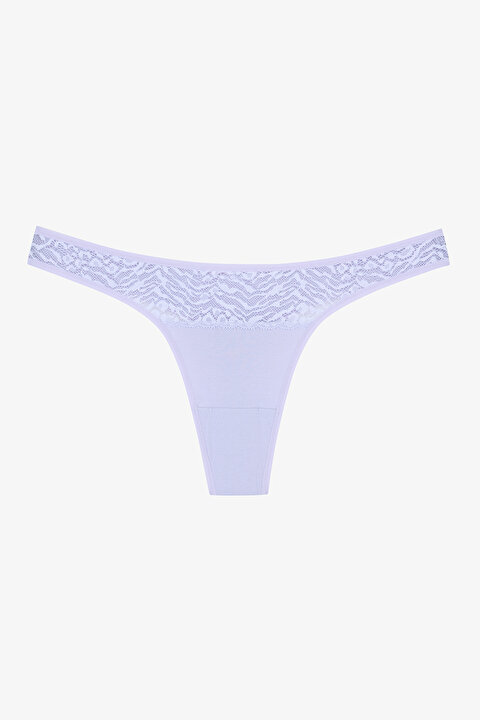Soft Harmony Pamuklu Lace Detailed Çok Renkli 3lü Tanga Külot - 5