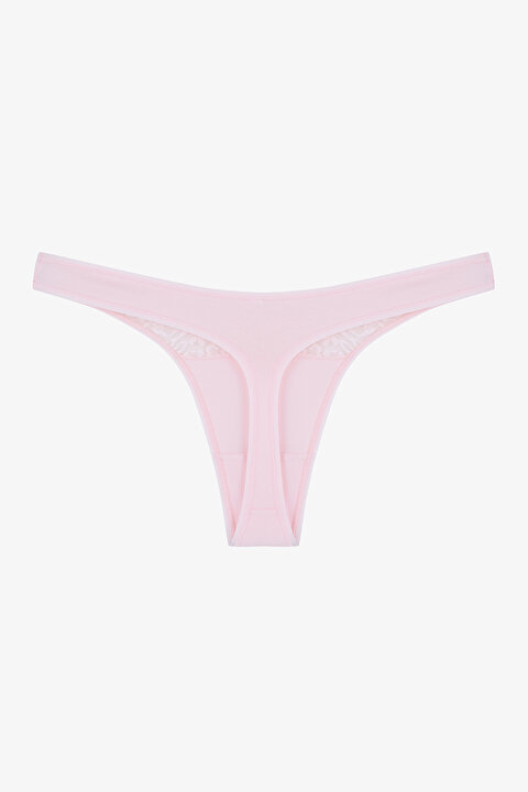 Soft Harmony Pamuklu Lace Detailed Çok Renkli 3lü Tanga Külot - 8