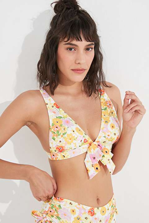 Çok Renkli Sunshine Deep V Bikini Üstü - 3