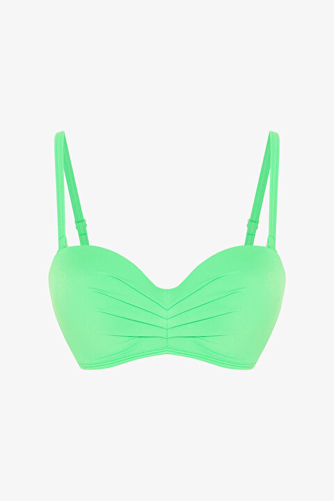 Yeşil Lotus Push Up Balenli Balconette Bikini Üstü - 6