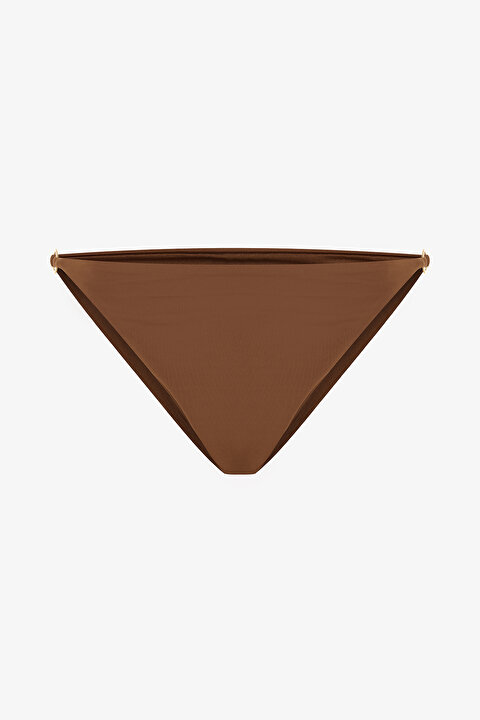 Kahverengi Libby Side Tokalı Slip Bikini Altı - 7
