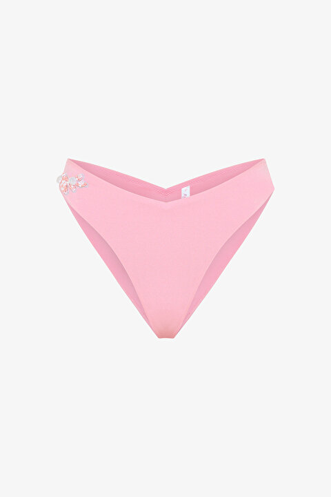 Pembe Boncuk Detaylı V Kesim Bikini Altı - Gamze Erçel Koleksiyonu - 6