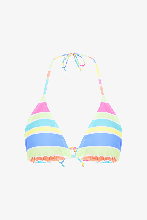 Donna Çizgili Üçgen Bikini Üstü - 5