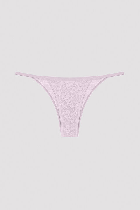 Lilac Lace Dantel 3lü Brazilian Külot - 3