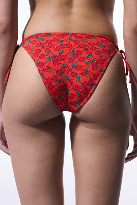 Chery Minimal Kesim Kiraz Desenli Bikini Altı - 3