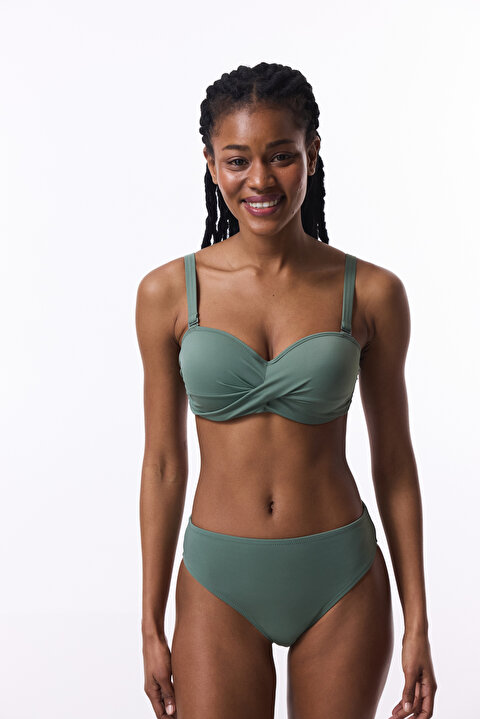 Haki Beauty Toparlayıcı Balenli Balconette Bikini Üstü - 5