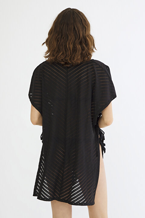 Siyah Wave Kaftan - 4