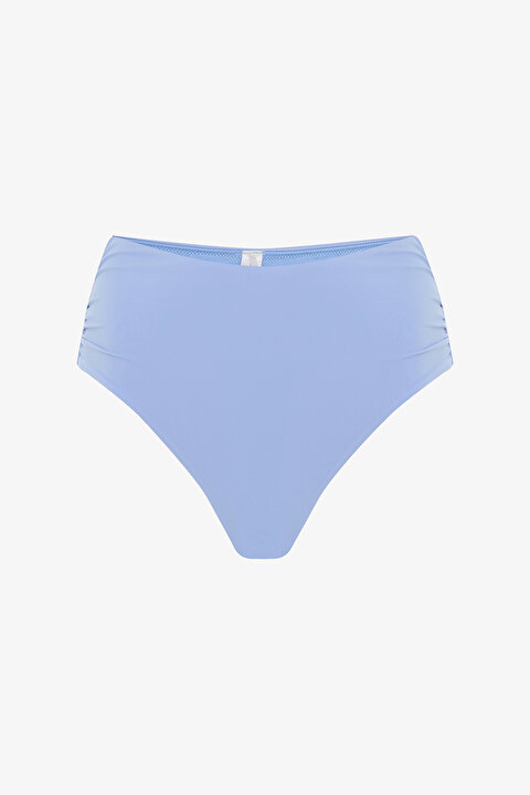 Açık Mavi High Shirred Yüksek Bel Bikini Altı - 5