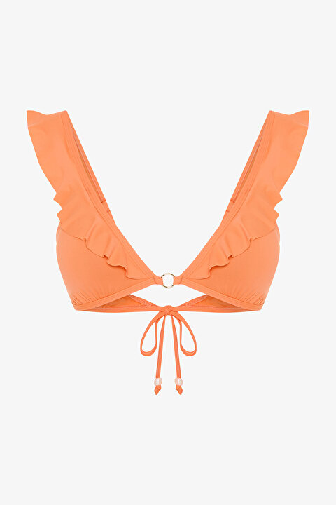 Turuncu Mango Deep Frill Bikini Üstü - 5