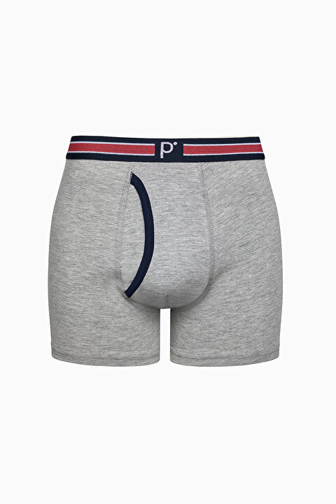 Erkek Kırmızı Çizgili 3lü Çok Renkli Boxer - 4