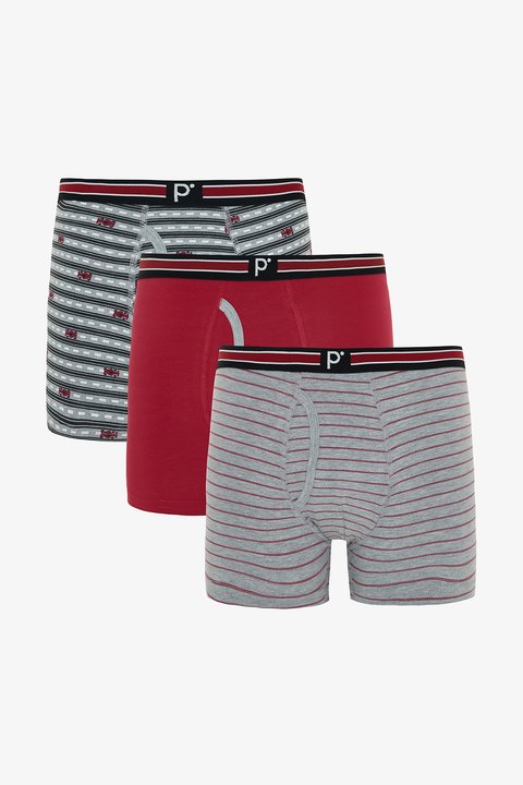 Red Patterned Boxers Man Red Dots Polka Dot Patterned Organic 3-Pack Boxer PLE2E8EG25SK-MIX ...