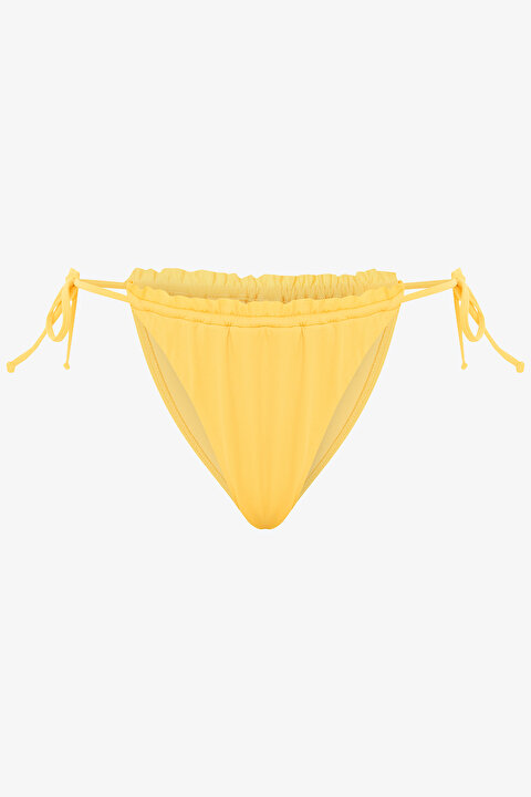 Sarı Super Frill Bağlamalı Düşük Bel Bikini Altı - 6