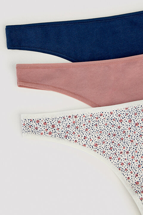 Dots Trial 3 lü Çok Renkli Tanga Külot - 8